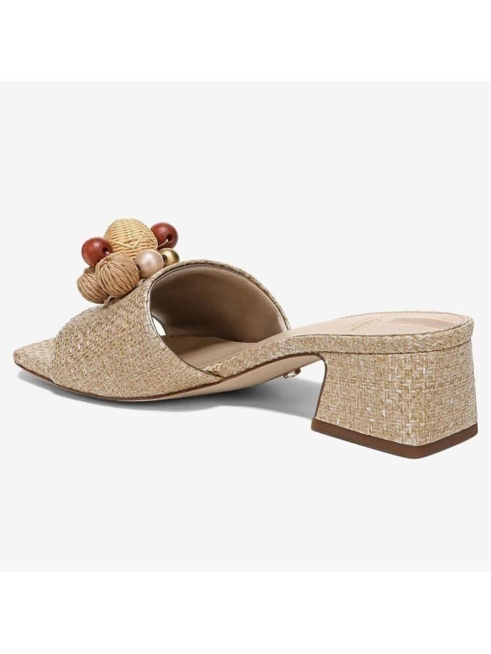 Sam Edelman Weston Eggshell Weave Block Heel Slide Sandal - NWT - Picture 2 of 12